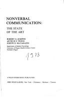 Cover of: Nonverbal communication: the state of the art