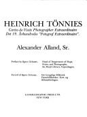 Heinrich Tönnies, cartes-de-visite photographer extraordinaire by Heinrich Tönnies
