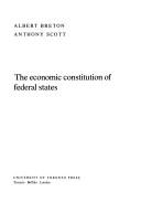 Cover of: The economic constitution of federal states