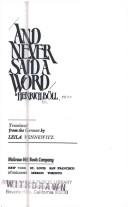 Cover of: And never said a word