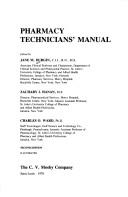 Cover of: Pharmacy technicians' manual