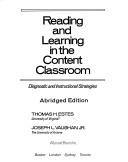 Cover of: Reading and learning in the content classroom: diagnostic and instructional strategies
