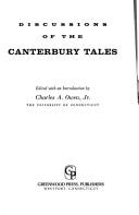 Cover of: Discussions of the Canterbury tales