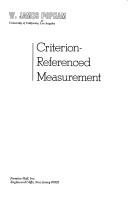 Cover of: Criterion-referenced measurement by Popham, W. James.
