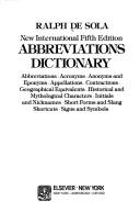 Abbreviations dictionary, 5th edition by Ralph De Sola