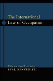 Cover of: The international law of occupation by Eyal Benvenisti