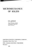 Cover of: Micromechanics of solids by D. R. Axelrad