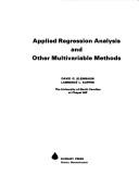 Cover of: Applied regression analysis and other multivariable methods by David G. Kleinbaum