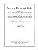 Cover of: American theatres of today: illustrated with plans, sections, and photographs of exterior and interior details of modern motion picture and legitimate theatres throughout the United States