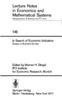 Cover of: In search of economic indicators: essays on business surveys