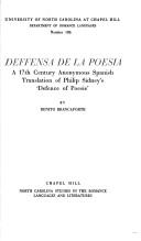 Cover of: Deffensa de la poesia by Sir Philip Sidney