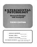 Cover of: Experimental psychology: research design, and analysis