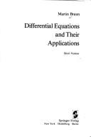 Cover of: Differential equations and their applications, short version