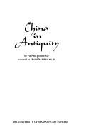 Cover of: China in antiquity