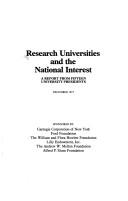 Cover of: Research universities and the national interest: a report from fifteen university presidents