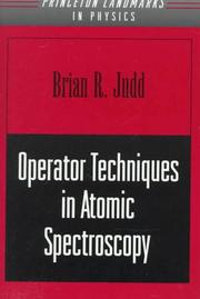 Cover of: Operator techniques in atomic spectroscopy