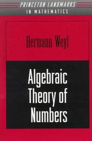 Cover of: Algebraic Theory of Numbers by Hermann Weyl