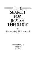 Cover of: The search for Jewish theology