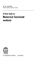 Cover of: A first look at numerical functional analysis