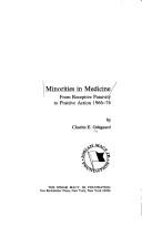 Minorities in medicine by Charles E. Odegaard