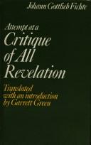Cover of: Attempt at a critique of all revelation