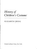 Cover of: History of children's costume