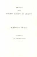 Cover of: History of the German element in Virginia | Herrmann Schuricht