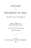 Cover of: History of the Waldenses of Italy, from their origin to the Reformation