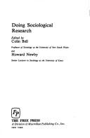 Cover of: Doing sociological research by edited by Colin Bell and Howard Newby.