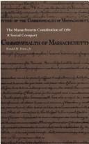 Cover of: The Massachusetts constitution of 1780 by Ronald M. Peters