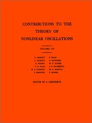Cover of: Contributions to the Theory of Nonlinear Oscillations, Volume III. (AM-36) (Annals of Mathematics Studies)