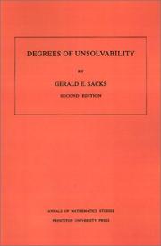 Cover of: Degrees of Unsolvability. (AM-55) (Annals of Mathematics Studies)