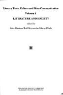 Cover of: Literature and society