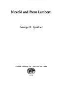 Cover of: Niccolò and Piero Lamberti by George R. Goldner