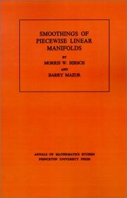 Cover of: Smoothings of piecewise linear manifolds