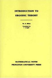 Cover of: Introduction to ergodic theory