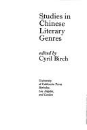Cover of: Studies in Chinese literary genres