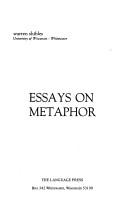 Cover of: Essays on metaphor. by Warren A. Shibles