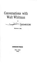 Cover of: Conversations with Walt Whitman by Hartmann, Sadakichi
