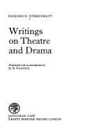 Cover of: Writings on theatre and drama by Friedrich Dürrenmatt