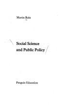 Cover of: Social science and public policy