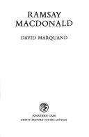 Cover of: Ramsay MacDonald by David Marquand