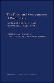 Cover of: The Functional Consequences of Biodiversity: Empirical Progress and Theoretical Extensions.