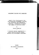 Cover of: Management training for librarians: report of an investigation into post-experience management training for librarians and information scientists : evaluation of courses and summary of perceived needs