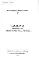 Cover of: Max Planck by University of California, Berkeley. Office for History of Science and Technology.