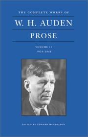 Cover of: The Complete Works of W.H. Auden: Prose by W. H. Auden