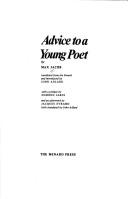 Cover of: Advice to a young poet