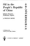 Cover of: Oil in the People's Republic of China by Wolfgang Bartke