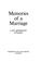 Cover of: Memories of a marriage