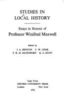 Cover of: Studies in local history: essays in honour of Professor Winifred Maxwell